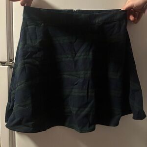 Plaid Mini Skirt in Dark Green and Black